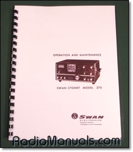 Swan 270 Operating Manual with 11" X 24" Foldout Schematic - Click Image to Close